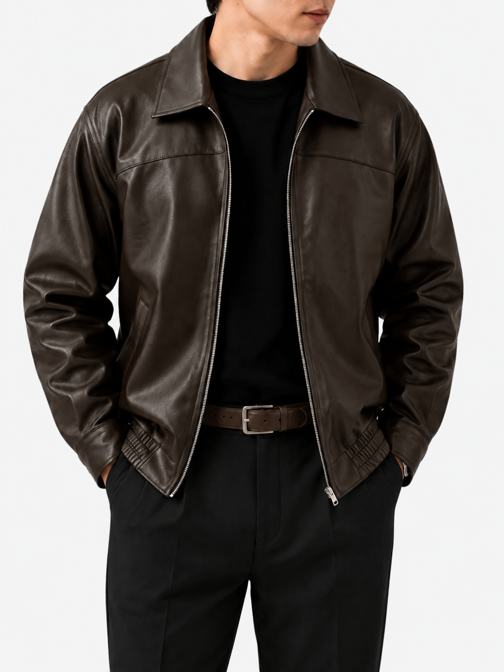 Espresso Brown Leather Jacket