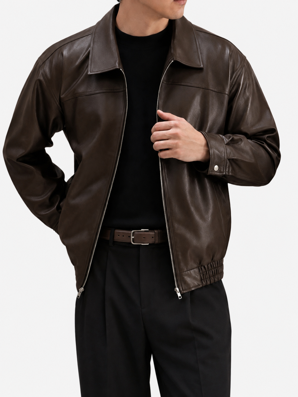 Espresso Brown Leather Jacket